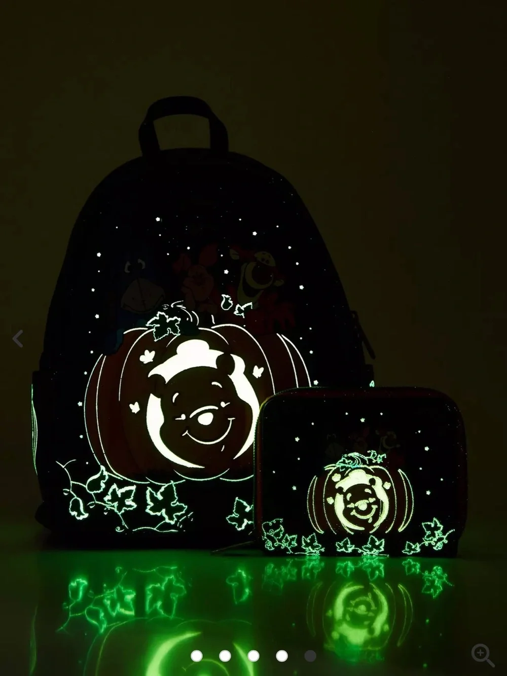 Loungefly Disney Winnie The Pooh Pumpkin Glow-In-The-Dark Mini Zipper Wallet